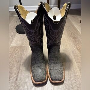 R. Watson Exotic Cow Leather Men’s Western Boots Handcrafted In Mexico Size 8